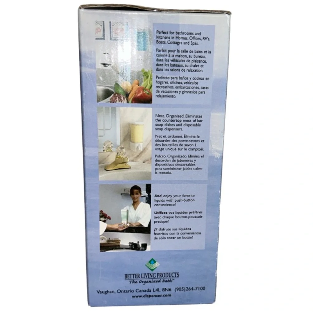 Better Living Dispenser Clear/White Choice, 1 Chamber, Soap or Shampoo. 72150